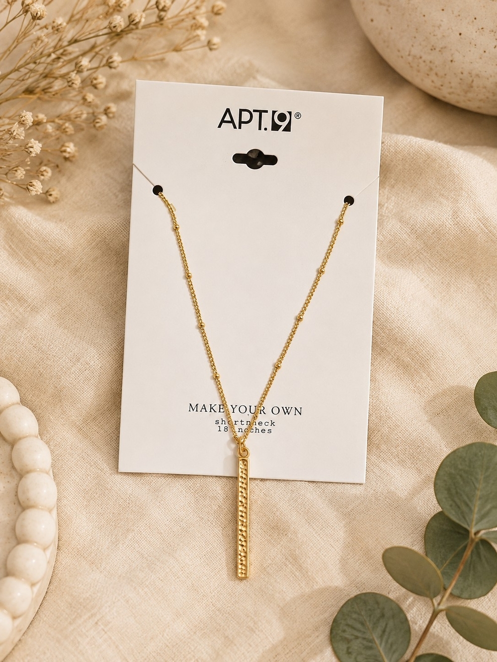 APT. 9 Gold Bar Pendant Necklace